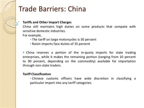 are there any trade barriers in china
